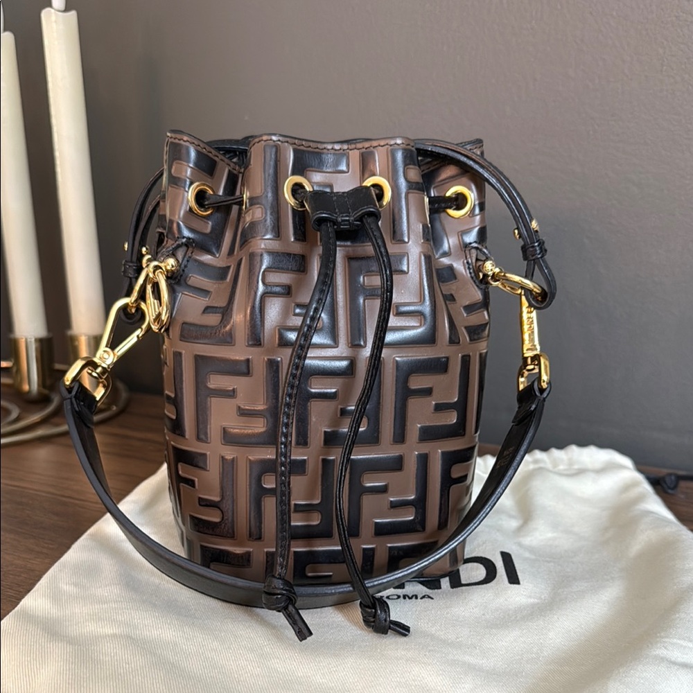 Fendi Brown and Black Mini Mon Tresor Bag